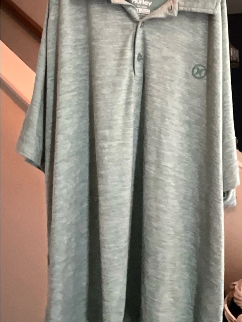 Hurley Men's Heather Sage Polo Shirt - Light Green - Picture 2 of 2